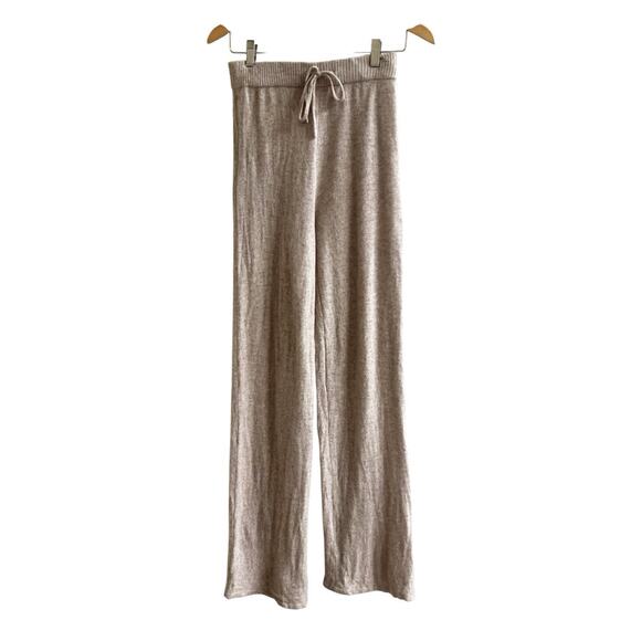 Reformation Recycled Cashmere Oatmeal Straight Leg Crop Knit Pants Size Small - Picture 1 of 8